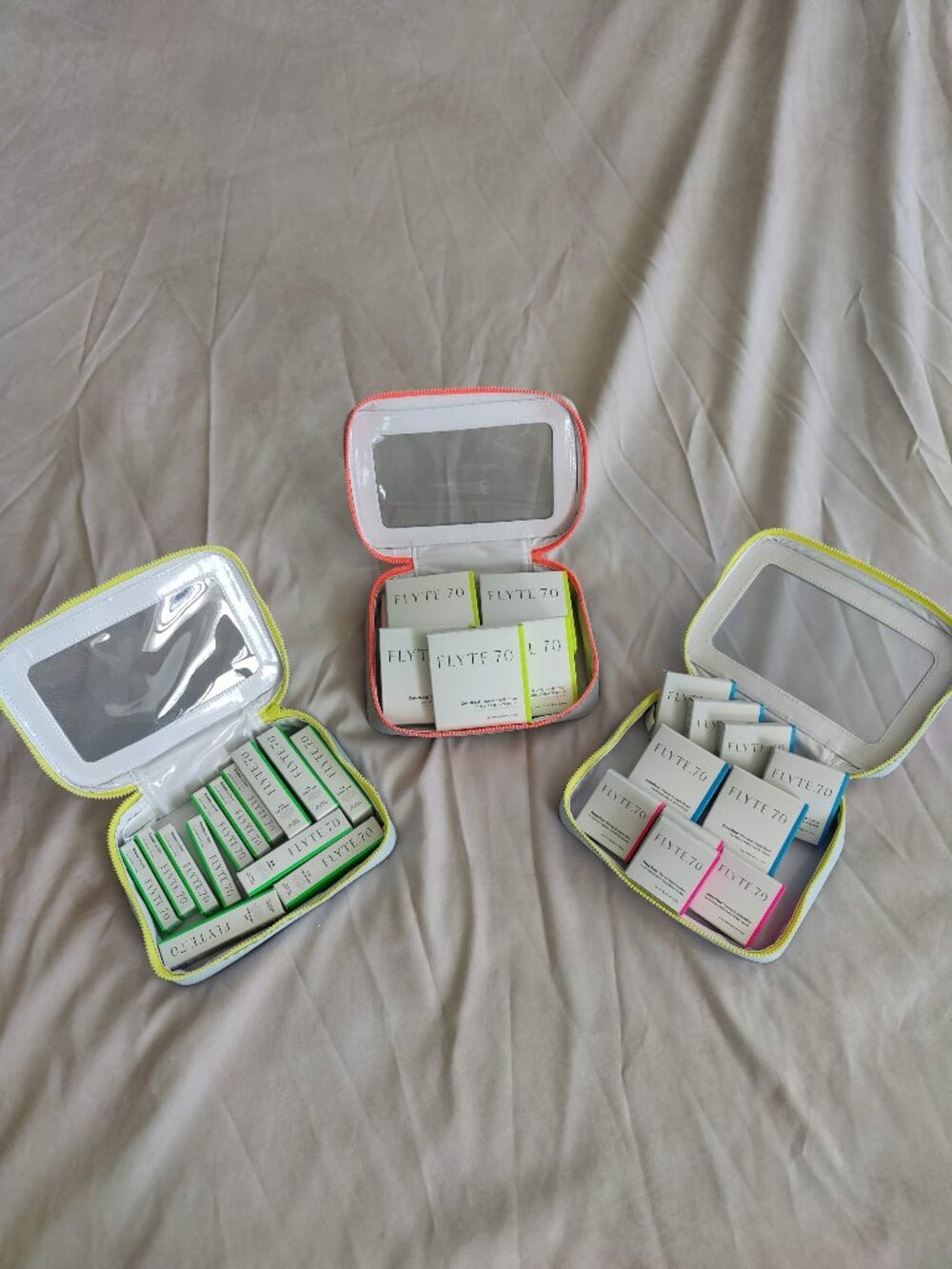 Flyte.70 Large NIB Makeup Lot + 3 Cases Vegan Cruelty-Free